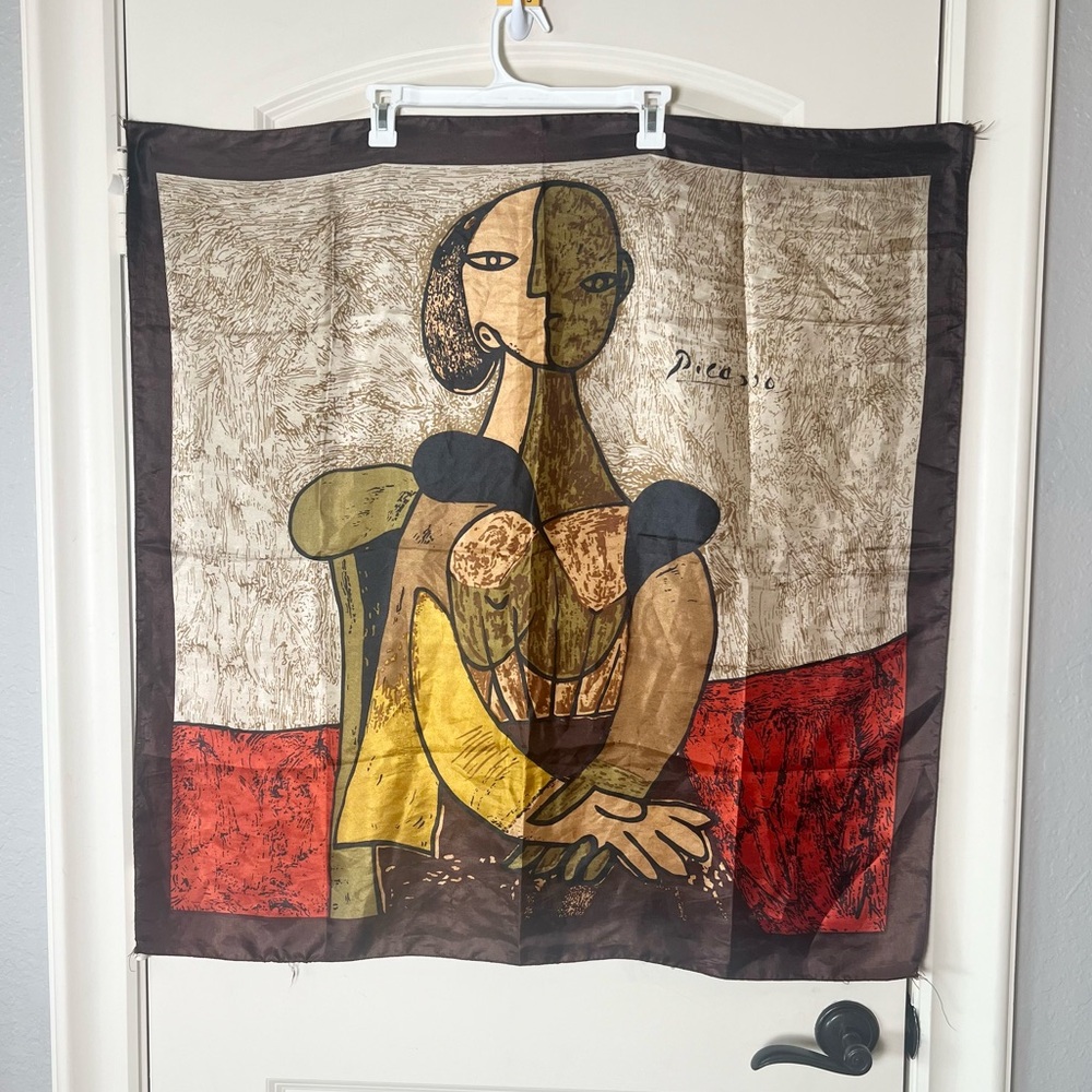 Large Picasso Print Scarf of a seated woman